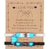 ATLVXJL Matching Bracelets for Couples : Long Distance Relationship Gifts Stainless Steel Bracelets for Women Men His Hers Bracelets Set for Bf gf Husband Wife Friends Anniversary Promise Gift Adjustable