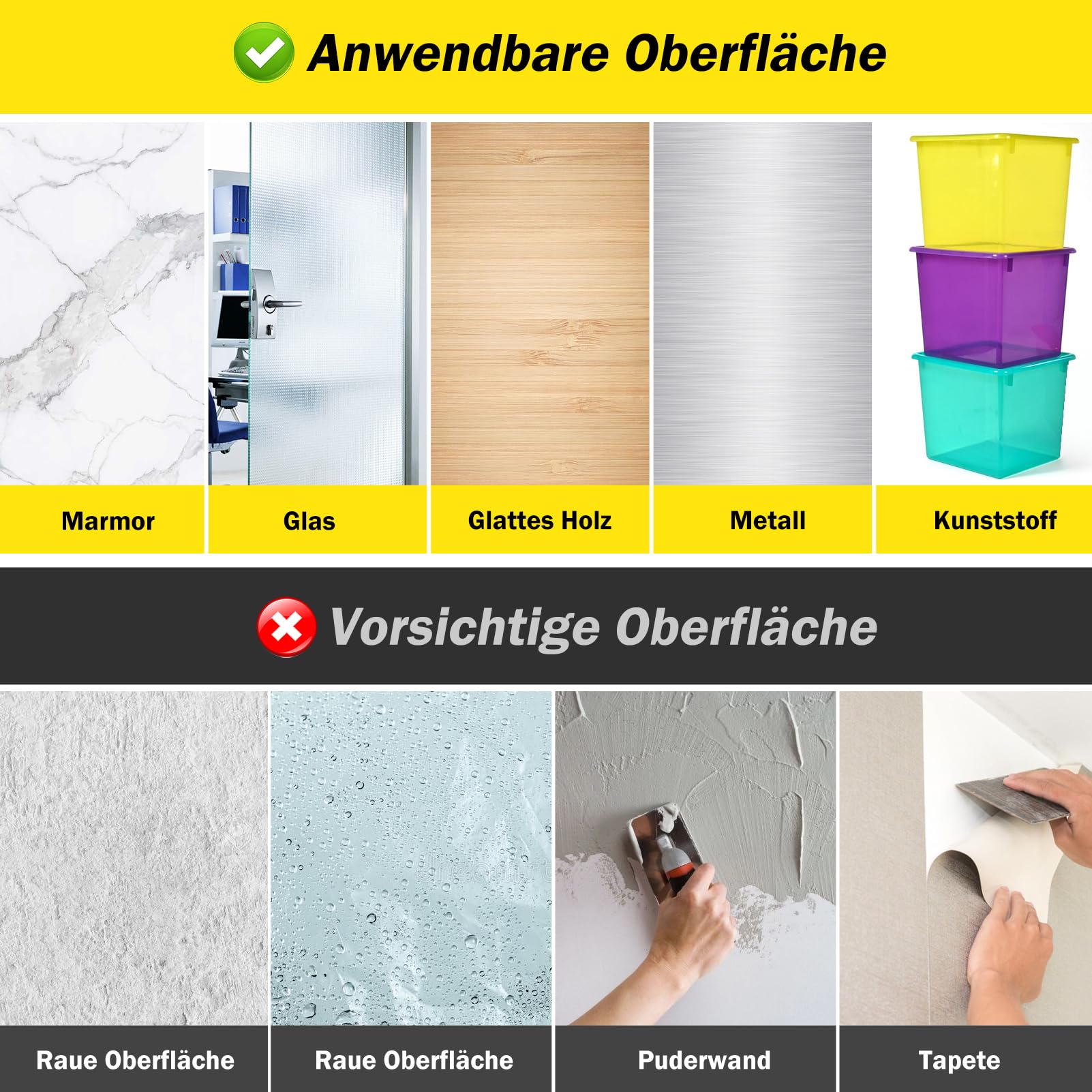 Emitever Doppelseitiges Klebeband Extra Stark - 5m x 25mm, Wasserdichtes Multifunktionales Montageklebeband für Wand und LED-Streifen, Auto, Wohn, Bürodekor und Außende 7