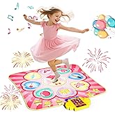 qiunhang Dance Mat Toys for Kids, Princess Toys for Electronic Dance Pad with 3 Game Modes, Built-in Music, Touch Sensitive Kids Musical Mat, Christmas & Birthday Gift for Girls 3-13