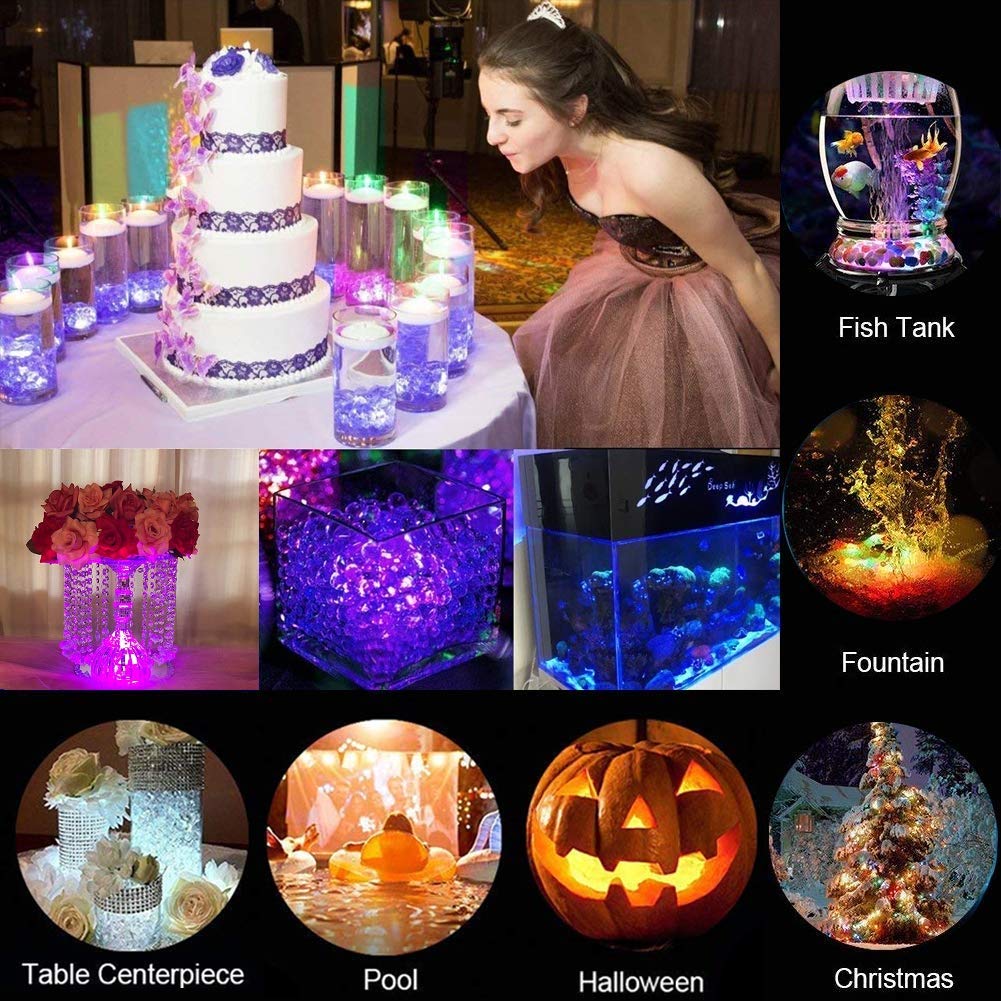 KUCAM Submersible Vase Lights, Waterproof LED Tea Lights Candle with Remote Battery Operated,RGB Color Changing for Home Party Wedding Table Centerpieces,10 Pack