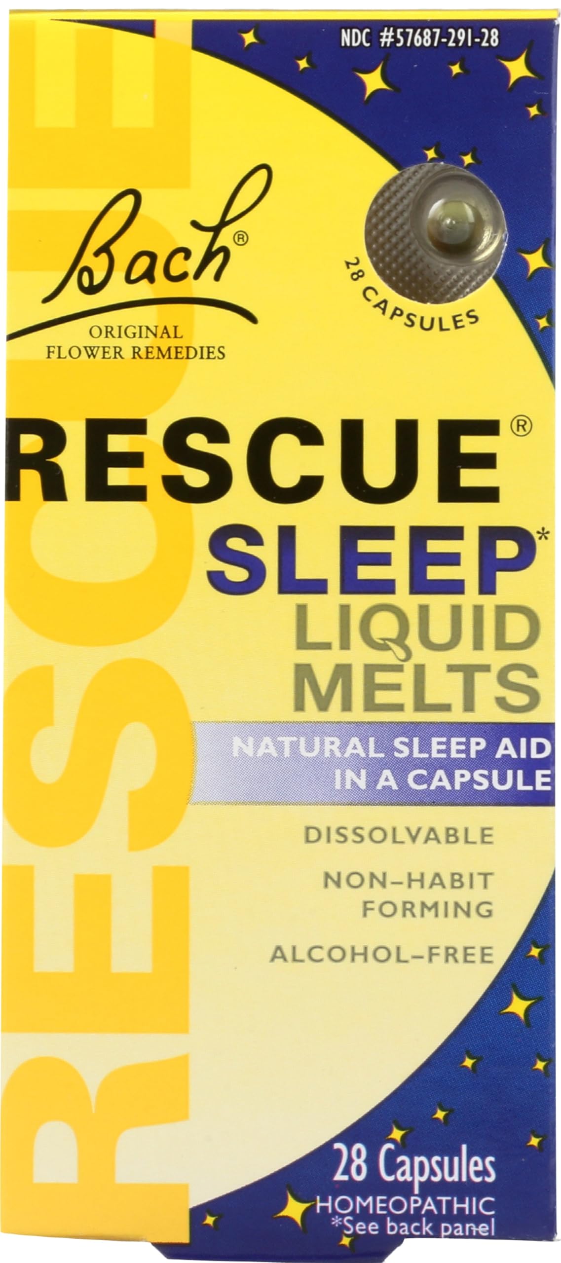 Rescue Remedy, Night Liquid Melts, 28 Capsules, All Natural, Flower Essences, Natural Sleep Support for Adults & Children
