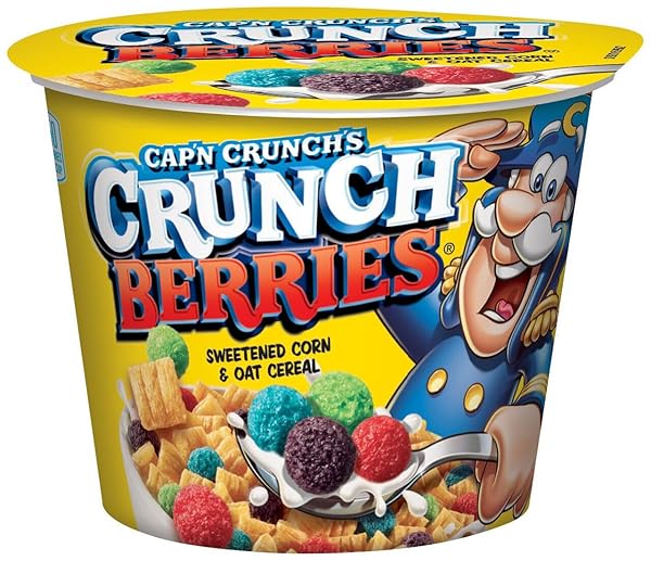 QUAKER CAPTAIN CRUNCH CEREAL, CRUNCHBERRIES, INDIVIDUAL CUP