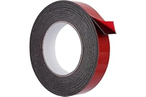 QDiShi Double Sided PE Foam Tape, Outdoor and Indoor Super Strong Foam Seal Tape for Decorative and Trim, Car & Gap Filling Mountings, Home Decor, Office Decor, Photo Frame (1in x 33ft Black)