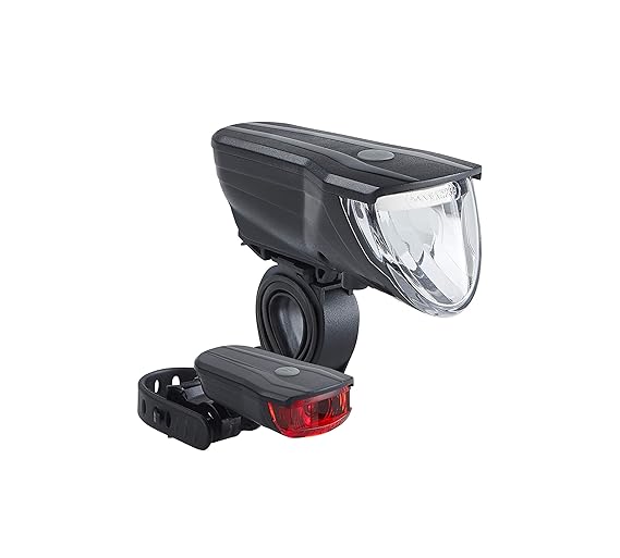 Büchel Vancouver Pro LED Akkuleuchtenset, 70 Lux, StVZO zugelassen, automatische Lichtsteuerung, schwarz /silber, 51227500/51