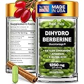 HealMeal Dihydroberberine Supplement - Dehydro Berberine Organic - Super Berberine Supplement with Ceylon Cinnamon & R Alpha Lipoic Acid & Apigenin - Hydroberberine 120 caps (1 Pack)