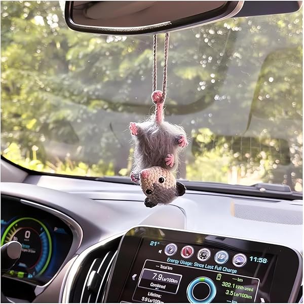 NEWEI Cute Possum Keychain - Acrylic Animal Jewelry Charm For Keys, Bag, Or Purse