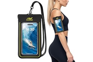 2-in-1 Waterproof Phone Pouch Floating & Phone Armband Case, IP68 Underwater Submersible Case Dry Bag for iPhone 17 16 15 Pro