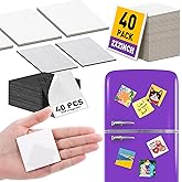 ESRICH 40 Pack 2x2IN Mini Magnetic Canvas Panels, Small Canvases for Painting for Oil, Watercolor, Acrylic Painting & DIY Crafts with 40PCS 2x2IN Square Flat Canvas Boards, 40PCS Soft Magnets