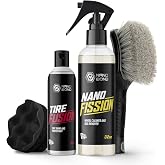 Nano Bond Wheel Cleaner and Tire Shine Kit, Complete Tire &amp; Wheel Care 4pc | Each Set Includes Deep-Cleaning, Non Acid Wheel Cleaner, Tire Cleaning Brush, Semi-Permanent Tire Shine with Applicator