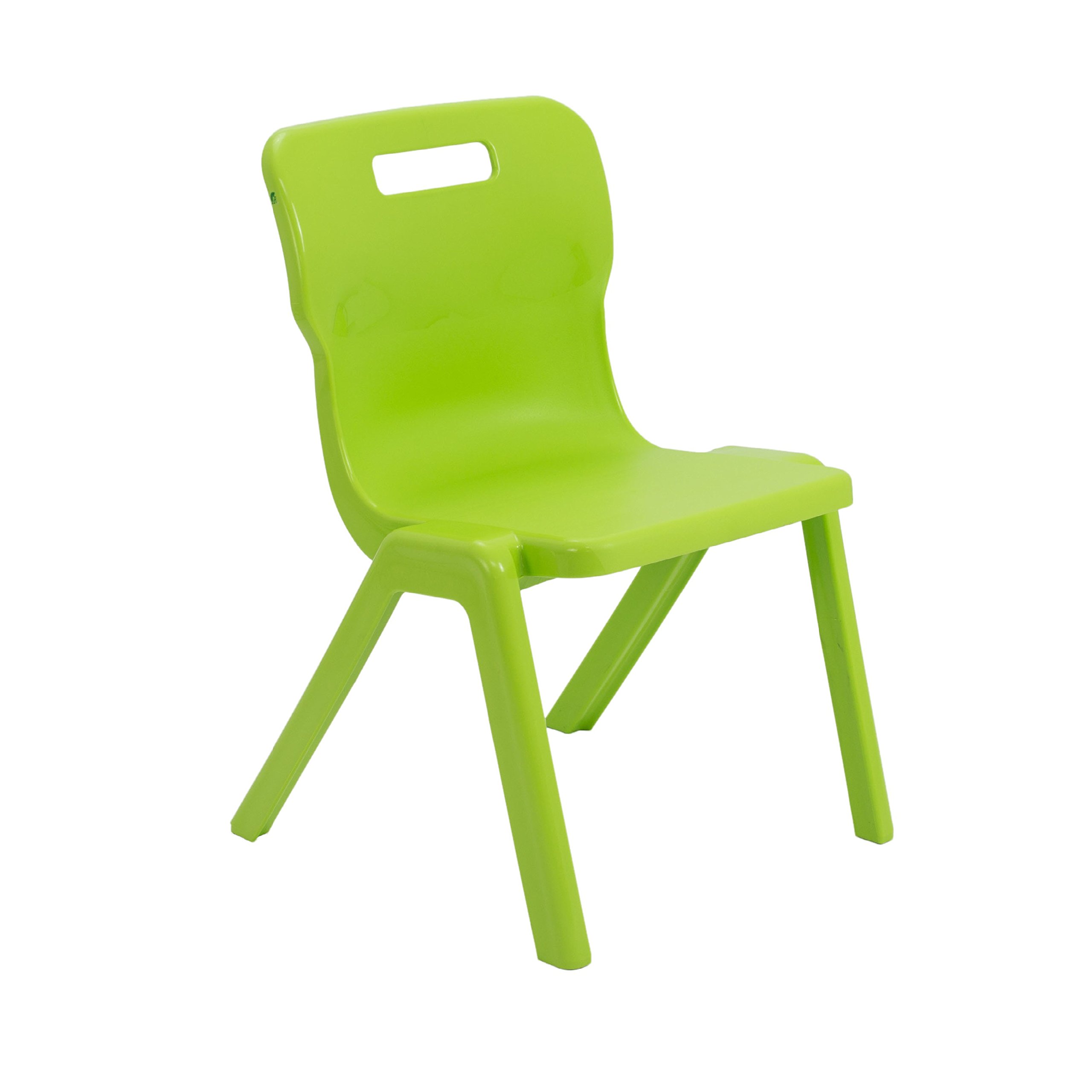 Titan One Piece Classroom Chair, Plastic, Lime Green, Size 5 for Ages 9-13 Years