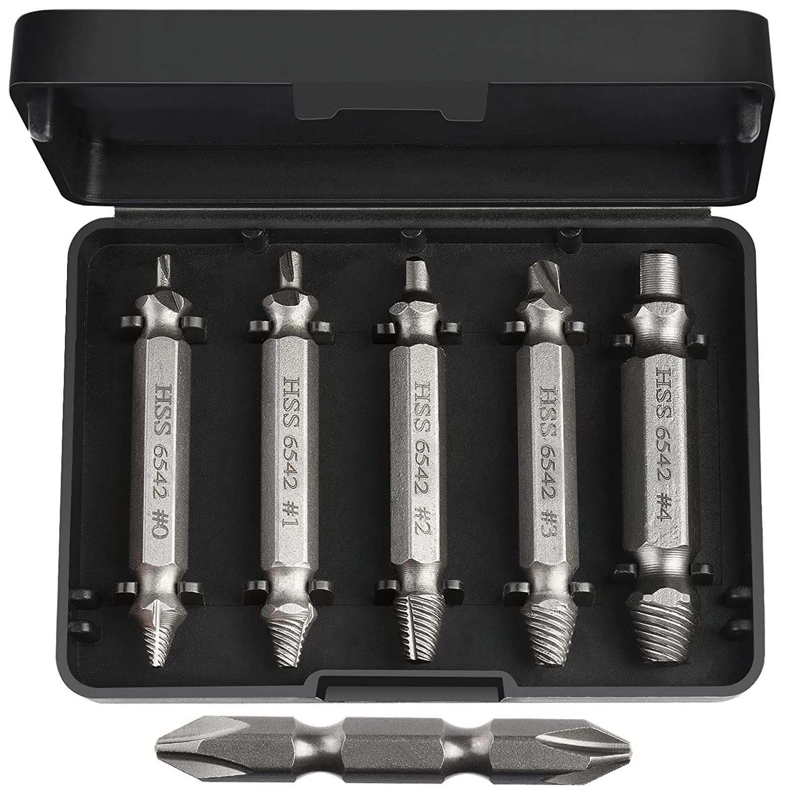 oumuik Screw Extractor-Remover for Stripped Head Screws, Nuts & Bolts | Screw Extractor Set of 6