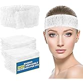 RAQEHO 50pcs Disposable Headbands for Spa - Non Slip Elastic Spa Facial Head Bands Bulk Head Wrap Hair Bands For Women'S Hair Skincare Washing Face Makeup Facial Tools Esthetician Supplies Adjustable