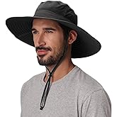 Home Prefer UPF50+ Mens Sun Hat Wide Brim Fishing Hat Foldable Large Brim UV Protection Sun Hat for Men Women Beach Gardening