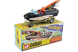 Corgi Toys CD54321062 107 - Bat Boat With Batman & Robin figures and Die - Cast Trailor special Trailor coupling to fit Batmo