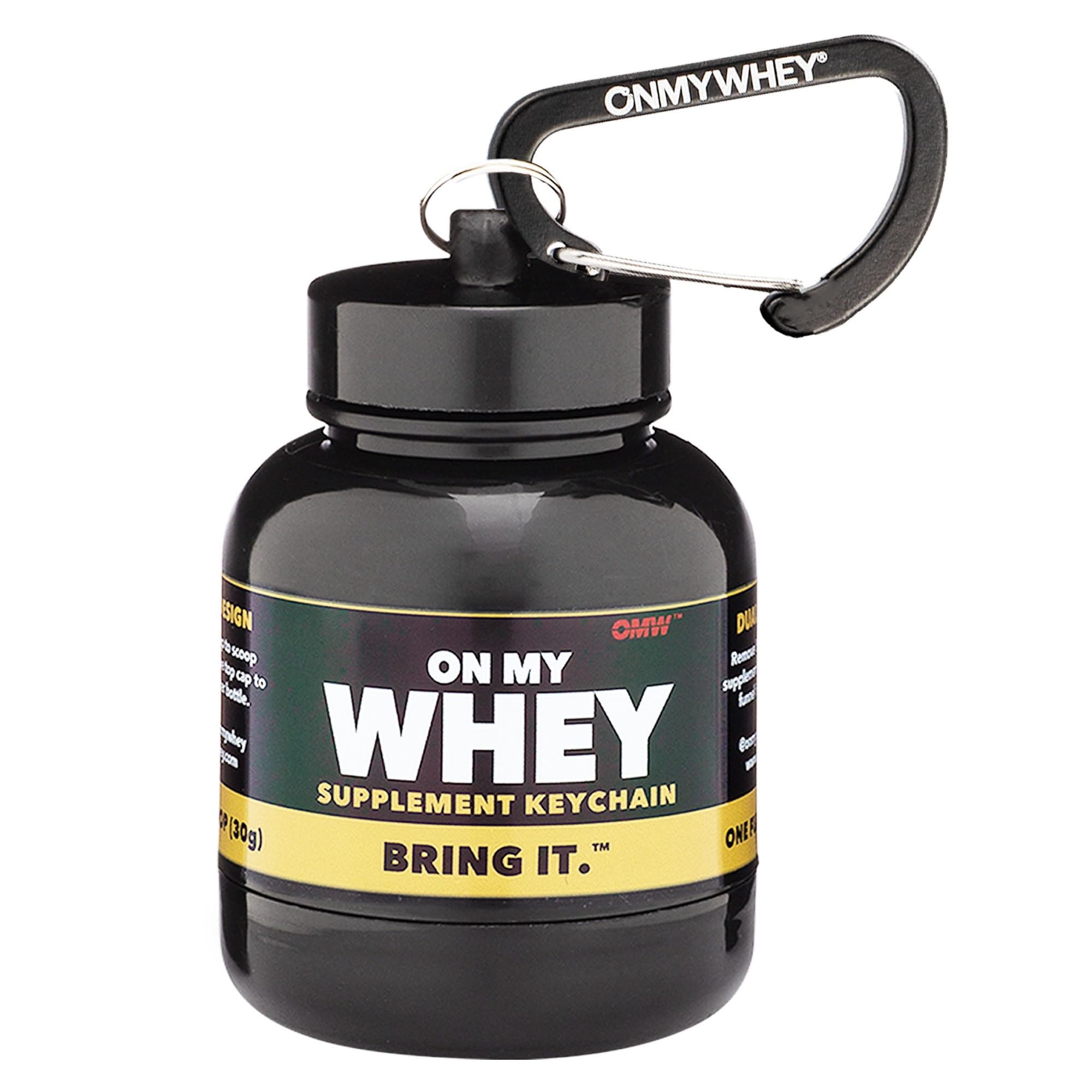 OnMyWhey - Protein Powder and Supplement Funnel Keychain, Portable to-Go Container for The Gym, Workouts, Fitness, and Travel - TSA Approved, Classic 3-Pack