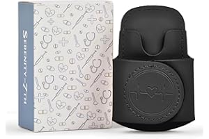 SERENITY ON 7TH Stethoscope Holder with Cute & Hygienic Design (Black) | Stethoscope Holder Hip Clip in Gift Box | Lightweight with Durable Adhesive | Nurse Accessories | Holds Multiple Brands including Litmann