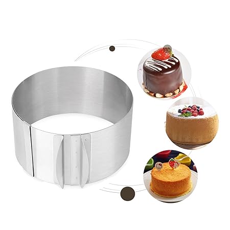 Old Tjikko Verstellbar Kuchenform,Tortenring Verstellbar, Backformen aus Edelstahl,Verstellbar Kuchenring,Kueche Backen, DIY-