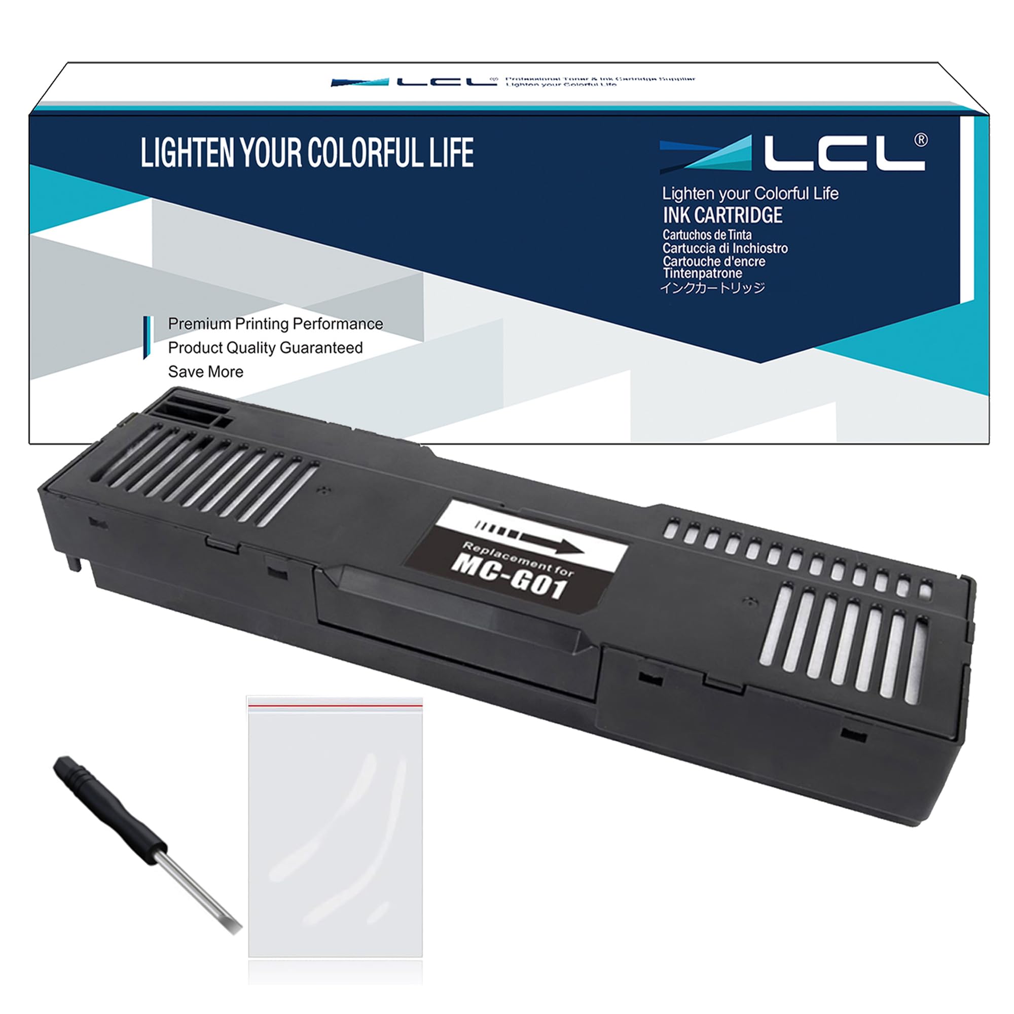 LCL MC-G01 Replacement for Canon MC-G01 Maintenance Cartridge Replacement for Canon MAXIFY GX6040 GX7040 GX5050 GX6050 GX7050 GX7092 GX7091 GX7090 GX7080 GX7070 GX7060 GX7030 GX7020 GX7010 GX6010 1PK