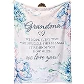 Afterprints Gifts for Grandma Blanket, Grandma Birthday Gifts, Presents for Grandmother from Grandkids on Grandparents Day, We Love You Soft Throw Blankets 60'' x 80''