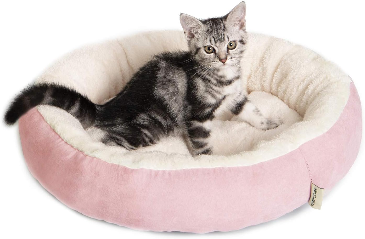 Tempcore Cat Bed for Indoor Cats, Machine Washable Cat Beds, 20 inch Pet Bed for Cats or Small Dogs, Anti-Slip & Water-Resistant Bottom : Pet Supplies