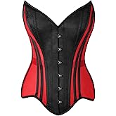 Daisy corsets womens Daisy Corsets Top Drawer Red Mesh & Black Satin Steel Boned Overbust Corset