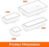 Lifewit 33 Pcs Makeup Drawer Organiser Clear Plastic Storage Bins Dividers view 3