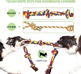 SHARLOVY Large Tough Chew Toys for Aggressive Chewers 9 Pack Rope Tug Ball view 3
