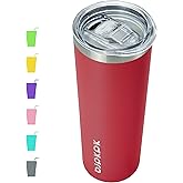 BJPKPK 20 oz Skinny Tumbler Stainless Steel Insulated Slim Straight Sublimation Coffee Tumblers Thermal Cup With Lid,Red