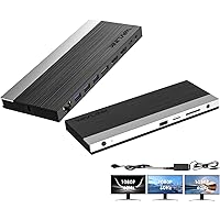 WAVLINK USB C Docking Station, 4k Triple Display Dock, Support 100W Charging for PC with DisplayPort, HDMI Adapter, USB 3.0, 