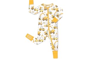 babee Reshinee Bamboo Viscose Baby Convertible Footie Pajama, Zipper Pajamas for Baby Boys & Girls, Sleep & Play Footed