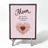 Personalized Mom Puzzle Piece Sign Gift, You are The Piece That Holds Us Together Plaque with Diy Family Names, Birthday Gifts or Mother's Day for Mommy from Daughter and Son (Mom) - A01