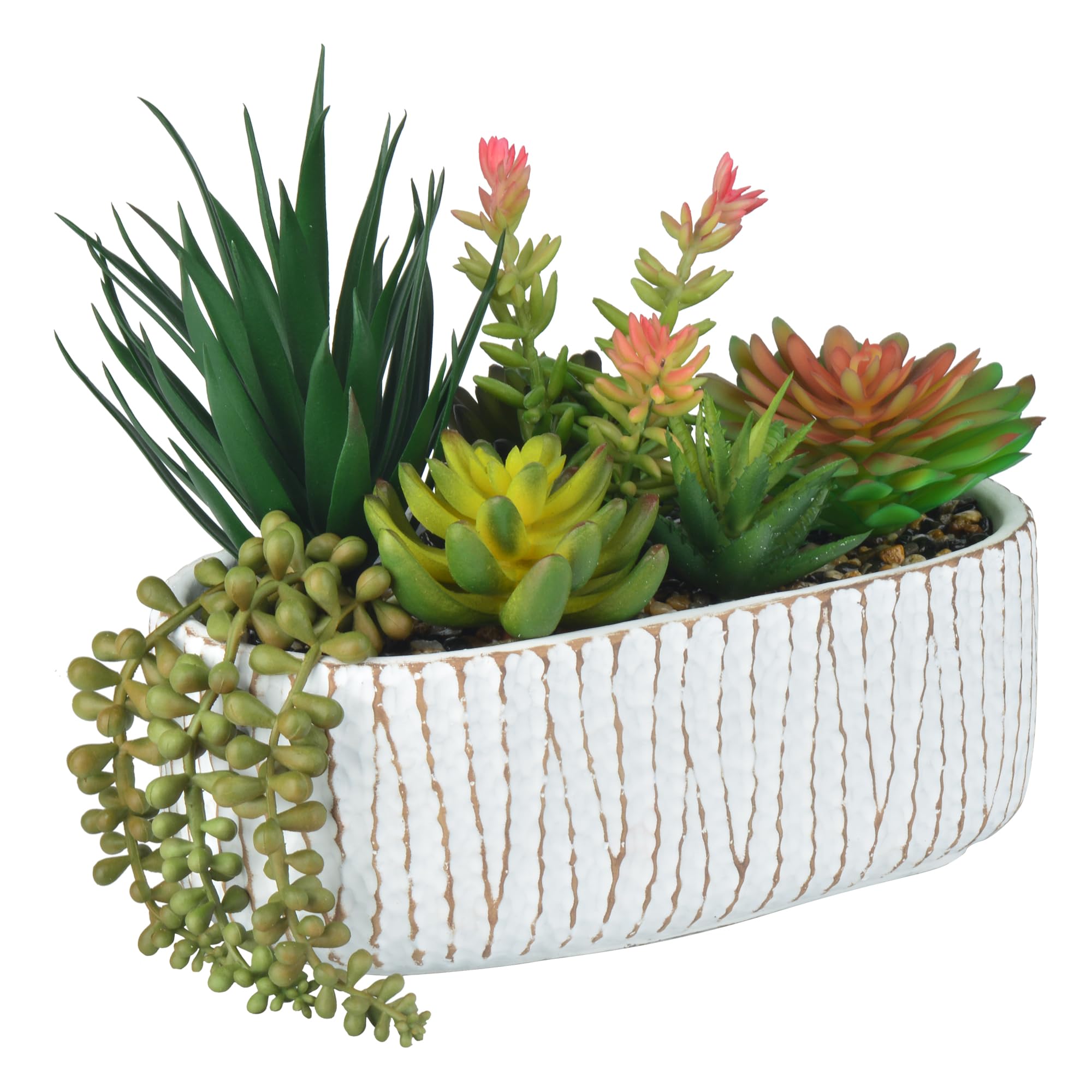 Photo 1 of Hisow Fake House Plants Artificial - 8.7" Assorted Faux Succulents in Pots for Office Desk Decor and Bathroom Plants Decor - Small Shelf Decor and Cute Fake Plants for Room Kitchen