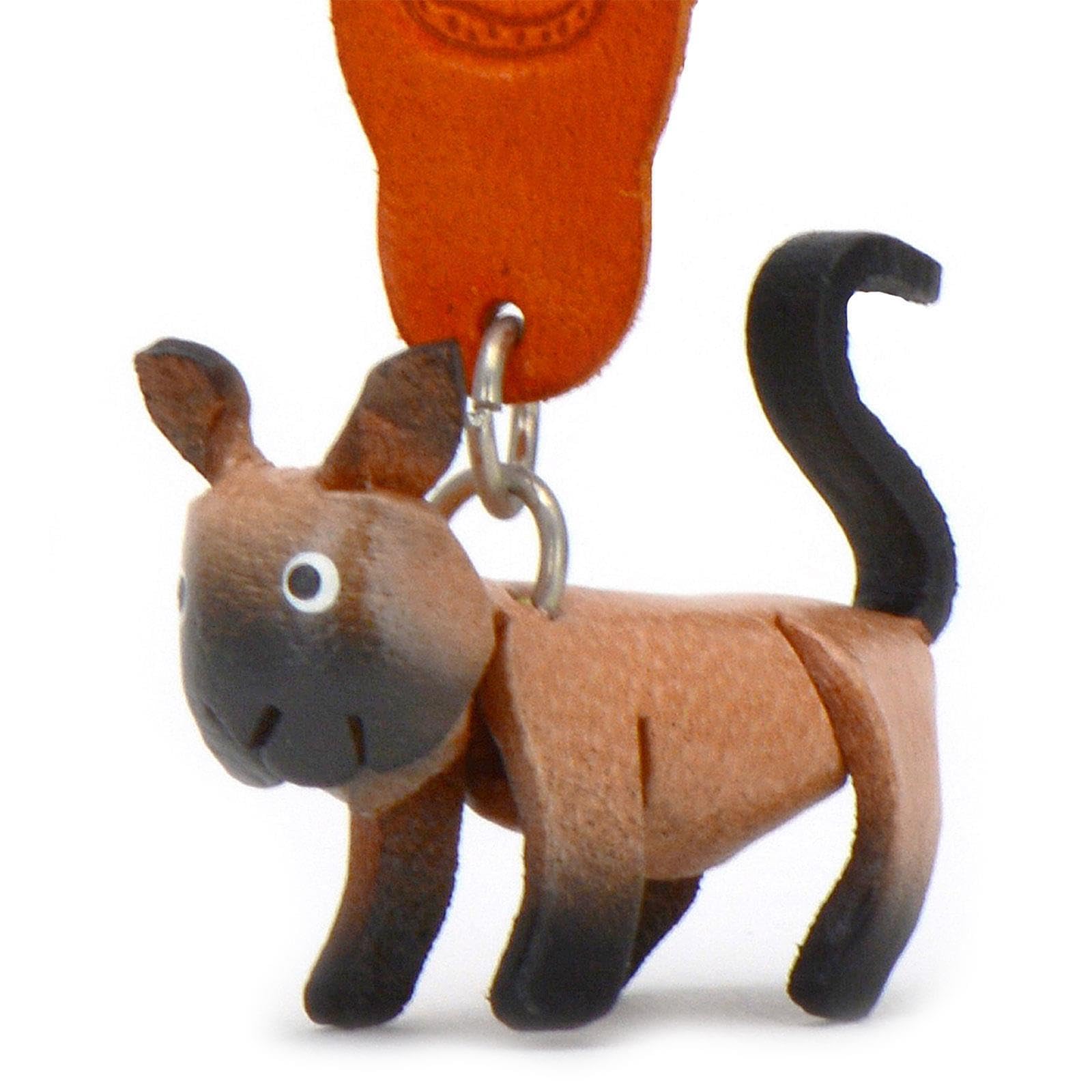 MONKIMAU Leather Keyring Cat