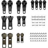 VICHERIA Zipper Repair Kit, Zippers for YKK, Replacement Zipper Pull Fix Kit for Cloting, Jackets, Coat, Boot, Backpack, Purs