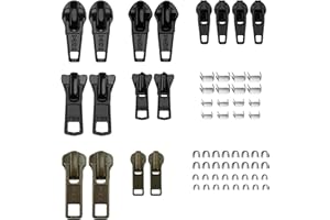 VICHERIA Zipper Repair Kit for YKK Metal, Molded Plastic & Coil Zippers, Compatible with YKK #3#5 Sizes,Replacement Sliders & Pulls for Clothing, Bags & Outdoor Gear