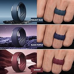 Egnaro Men's Silicone Rings 10mm Wide 2.5mm