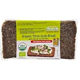 Mestemacher Organic Three Grain Whole Grain Bread, High Fiber German Bread, Shelf Stable, Vegan &amp; Non-GMO, 17.6 Oz