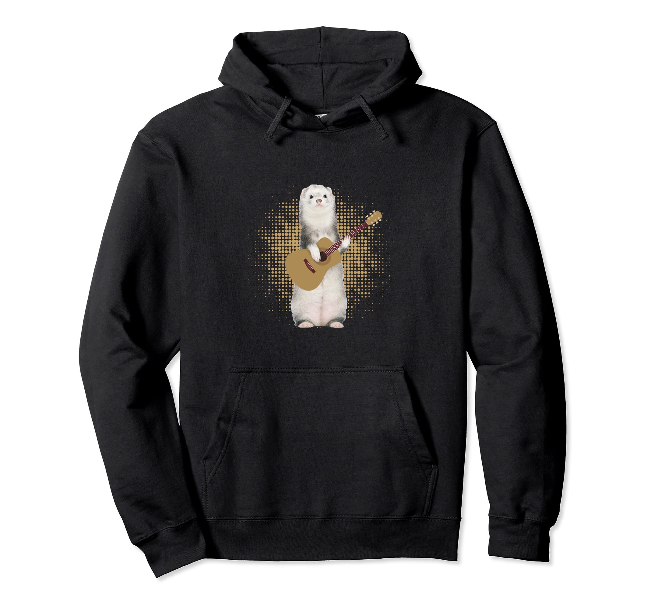 Ferret Playing Acoustic Guitar Musical Fans Band Animal Pullover Hoodie