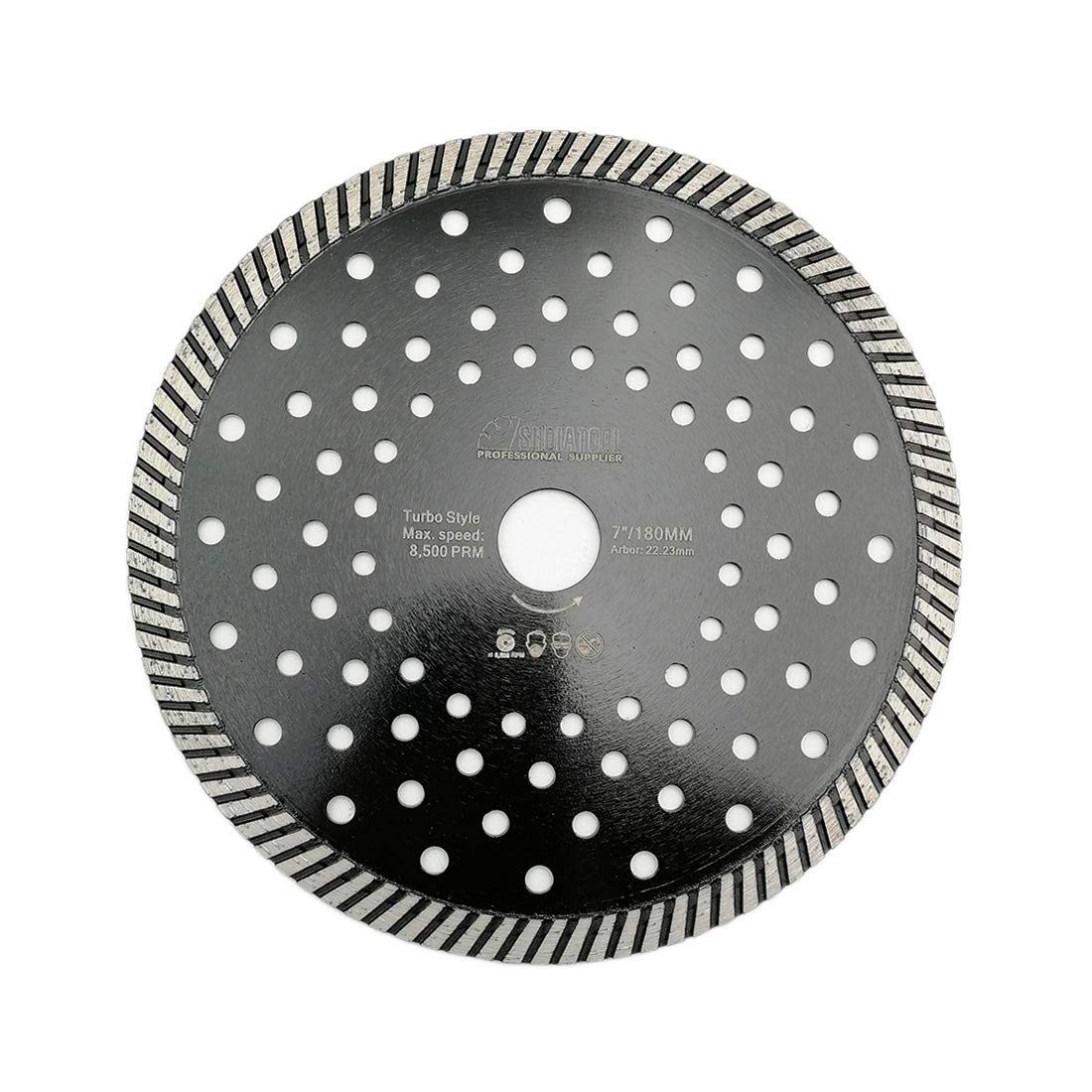 SHDIATOOL Diamond Saw Blade 180mm Hot Pressed Narrow Multi Holes Turbo Dry Cutting Disc for Granite Marble Concrete