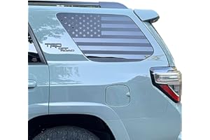 Zxiaochun Rear Window American Flag Decal Fits Toyota 4Runner 5th Gen 2010-2017 2018 2019 2020 2021 2022 2023 2024, Precut Back Side Window Glass USA Flag Vinyl Sticker Accessories(Matte Black)