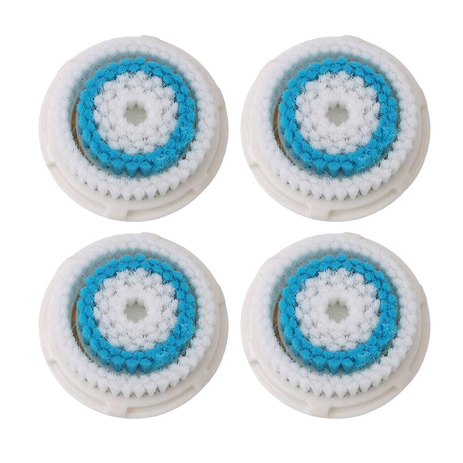 Facial Cleansing Brush Head Replacement, Facial Cleansing Brush Head, Exfoliator Facial Brush Head, For Clogged and Enlarged Pores(4-Pack Blue): Beauty