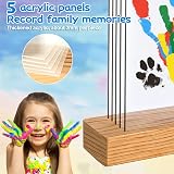 SSJkeji Family Handprint Kit with Wooden Frame 5 Panels 6 Paints view 4