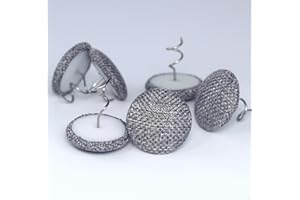 MIOULE 24 Pcs Upholstery Tacks Headliner Pins Fabric Covered Button Twist Pins for Sofa，Armchair Caddies, Armrest Covers,Bed Skirts, Slipcovers, Headliners Furniture（Medium Grey）