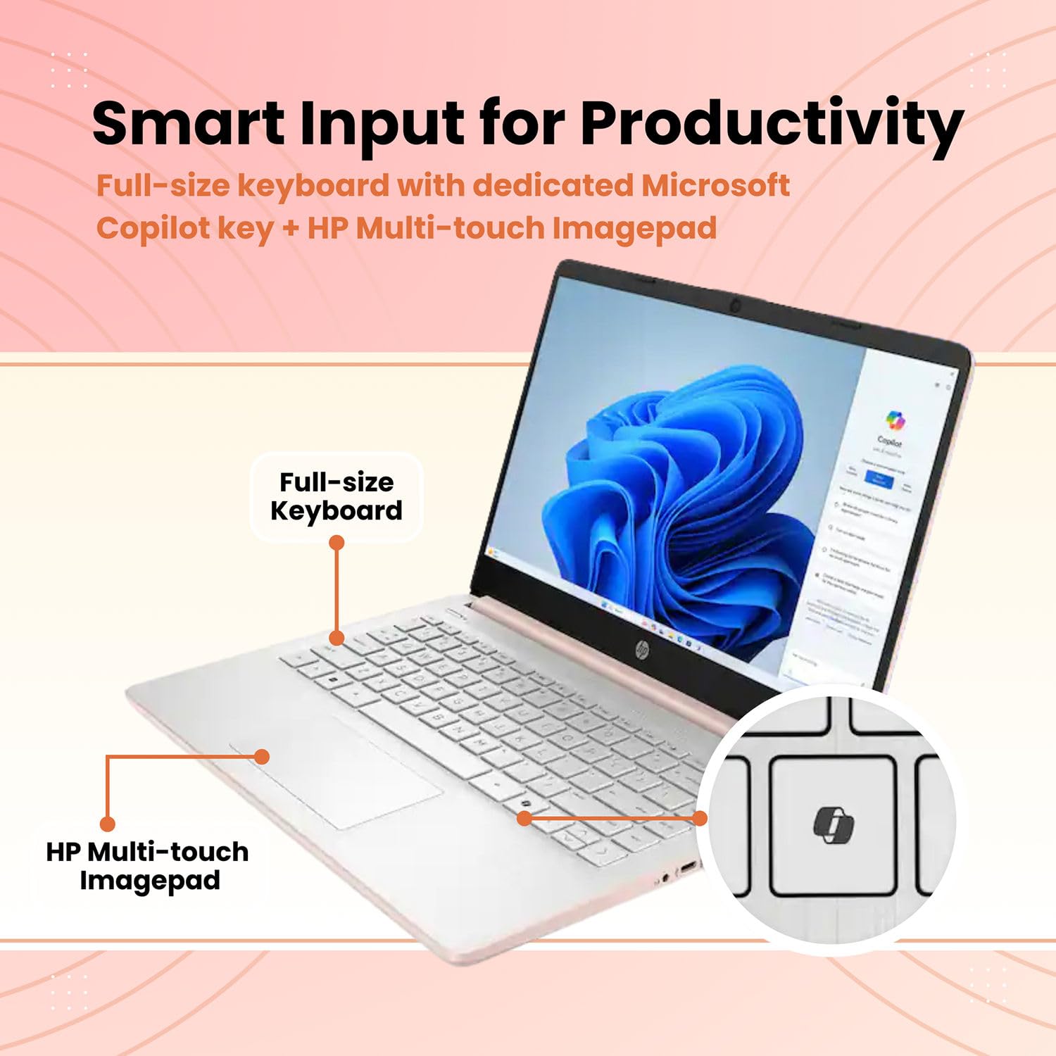 Laptop HP Ultrabook con Microsoft Copilot AI y Office 365 • CPU Intel de alto rendimiento • 16 GB de RAM • 1,3 TB de almacenamiento (SSD de 320 GB y OneDrive de 1 TB) • Windows 11 sin mouse