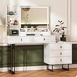 Large Vanity Desk with 3 Color Touch Screen Dimming