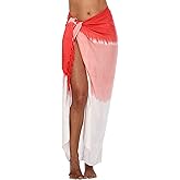 SHU-SHI Sarong Wraps For Women Beach Cover Up Skirt Swimsuit Wrap Pareo Coverups Ombre Tie Dye