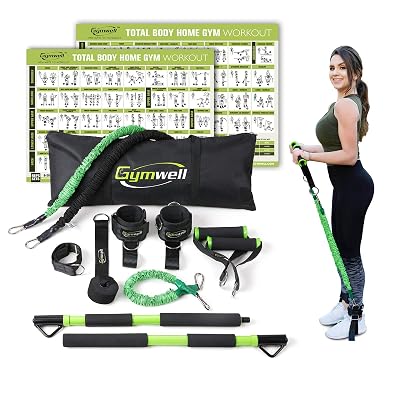 Gymwell Portable Resistance Workout Set, Total Body Workout Equipment for Home, Office or Outdoor with 3 Sets of Resistance Bands