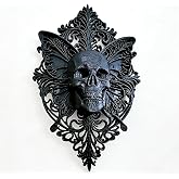 SUNLOREN Skeleton Butterfly Wall Decor Dark Academia Art Decoration Gothic Style Room Aesthetic Skull Hanging Ornament Creepy Vintage Oval Wall-Mounted Sculpture