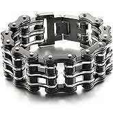 BMART Men's Bracelet Motorcycle Chain Bracelet Mechanical Bracelet Bicycle Chain Bracelet 316L Stainless Steel Silver Chain Bracelet