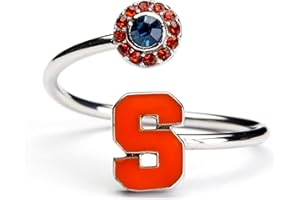 Stone Armory Syracuse Jewelry and Syracuse University Gifts - Syracuse Orange Ring with Crystals - Hypoallergenic and Adjustable Sizes 5-12 - Syracuse University Apparel for Women
